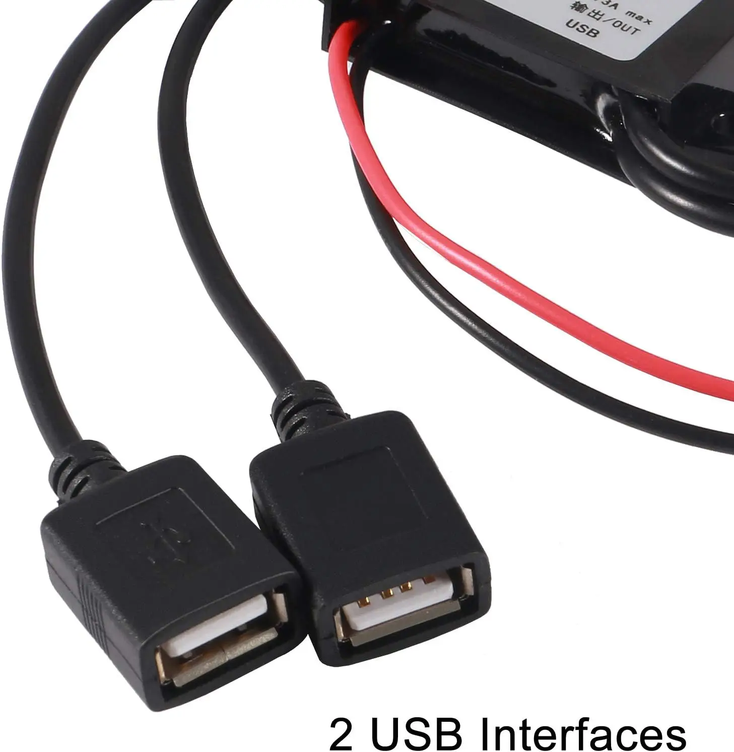 2PCS Double USB Car Converter Module 12V to 5V 3A 15W Power Adapter DC to DC Reduced Voltage Regulator Car Power Converter Out