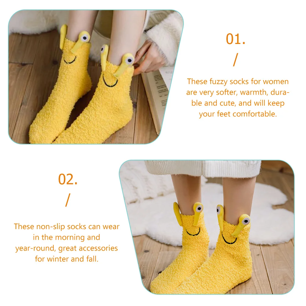 Cute Coral Fleece Socks Parent-child Wool Slipper Soft Slippers Sleeping