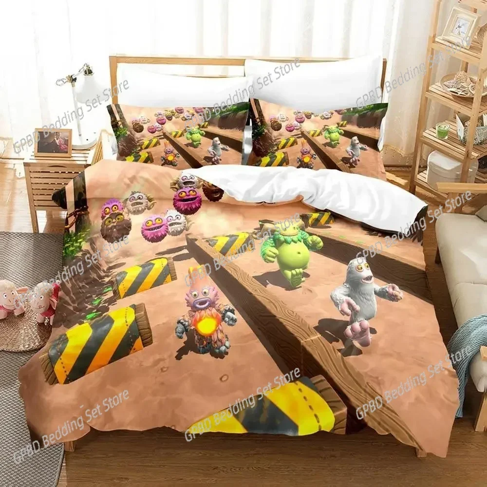 

Game My Singing Monsters Comfortable Duvet Quilt Cover Pillowcase Bedding Set Children Bedroom Decoration Home Textile