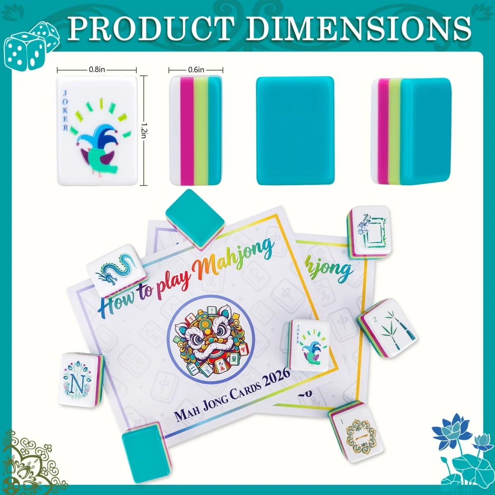 4-Layer Acrylic Luxury Engraved American Mahjong Set Lake Blue Mahjong 160 Tiles Travel Mah Jongg Sets for Home Party Board Game