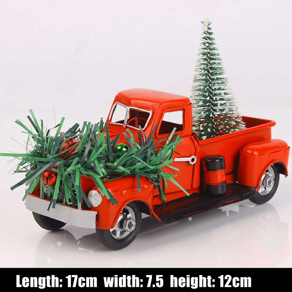 

HJ-Vintage Red Truck Рождественский декор Красный грузовик Модель автомобиля 6,7 дюйма Металл для рождественских украшений, A