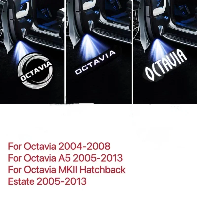 

HD for Skoda Led Car Door Welcome Light Laser Projector Logo Ghost Shadow Lamps VRS Octavia A5 MKII Hatchback Estate 2005-2013