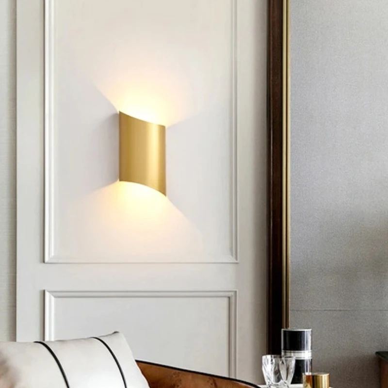 Modern Minimalist Nordic LED Light Mount Sconce Bedroom Bedside Background Decoration Stair  Indoor Wall Fixtures Up Down Lamp