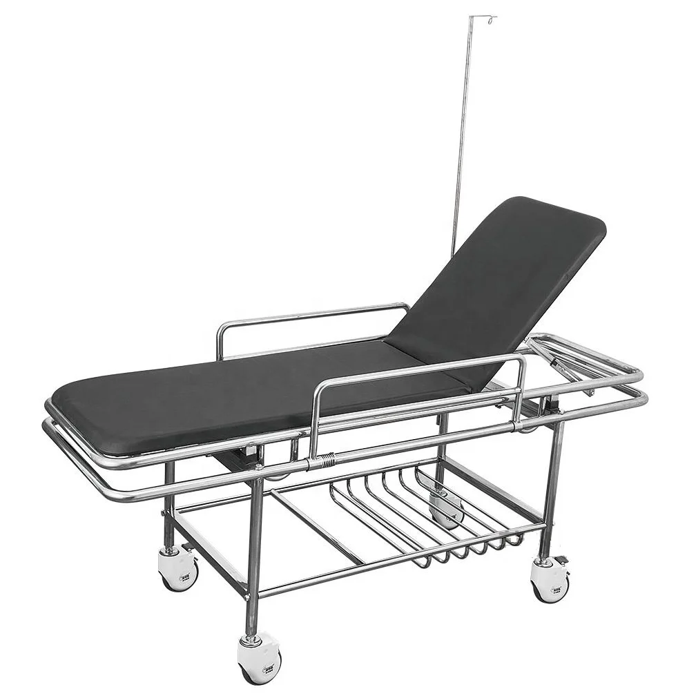 

Wholesale Price Hospital Ambulance Stretcher Trolleys ICU Cheap Backrest Folding Patient Transfer Rescue Stretcher Bed Trolley