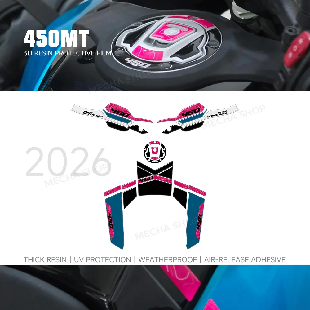 3D Resin Sticker Kits For CFmoto 450mt 450 MT 2024 2025 2026 Motorcycle Accessories Tank Pad Waterproof Protective kit Sticker