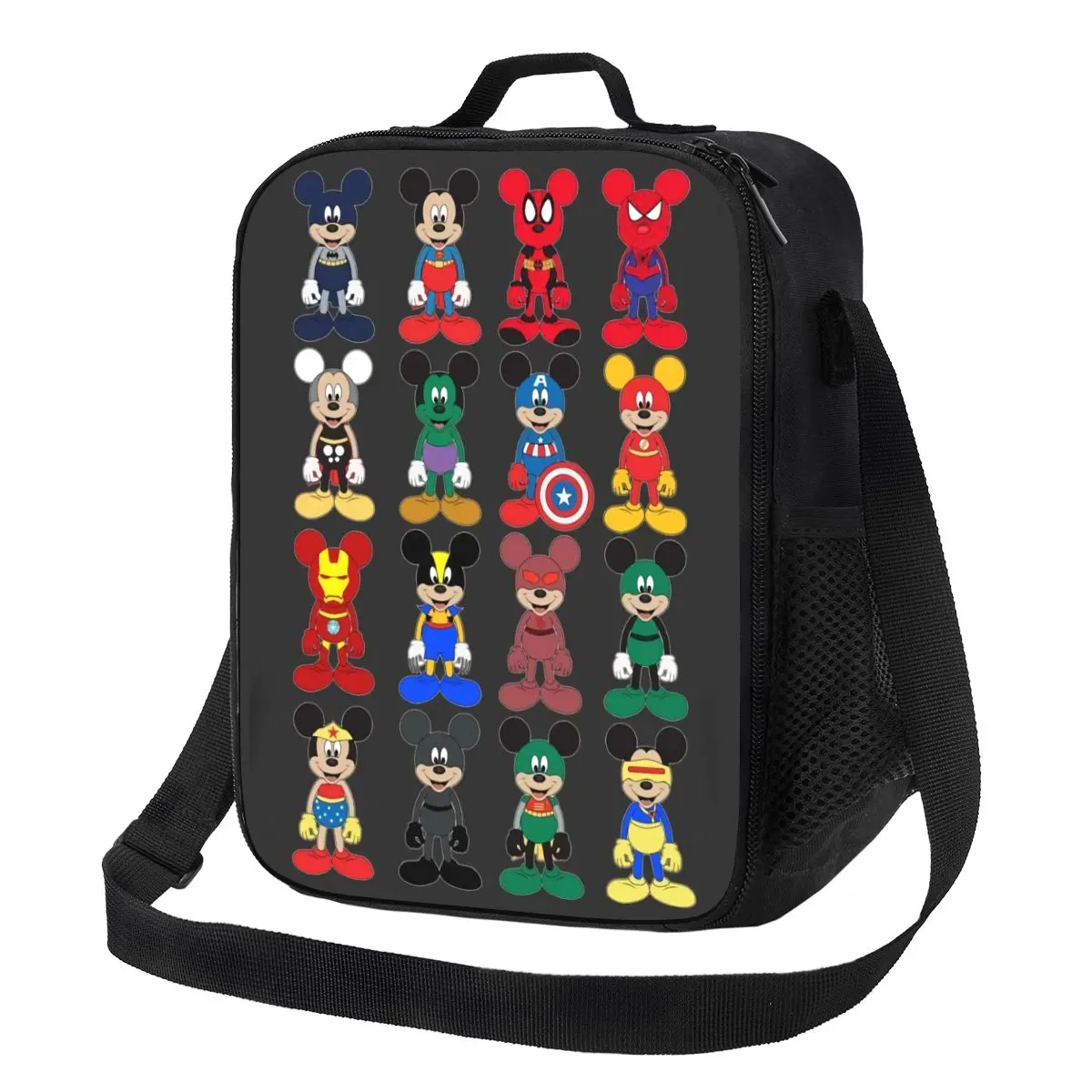 

Custom Mickey Mouse Anime Cartoon Resuable Lunch Box for Waterproof Thermal Cooler Food Insulated Lunch Bag Kids School Children