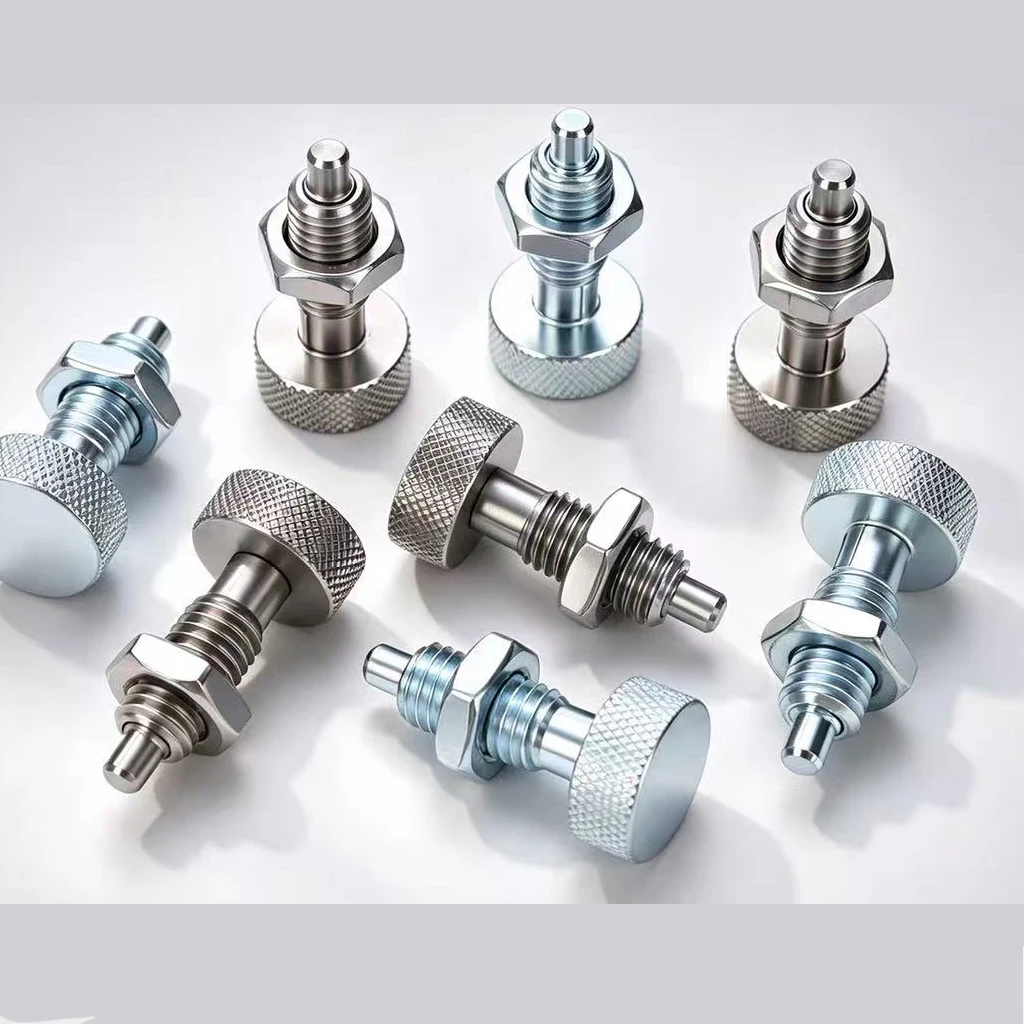 Stainless Steel Knurled‑Head Index Plunger, Rotary Reset Type Detent Pin, Self‑Locking Spring Plunger M6 M8 M10
