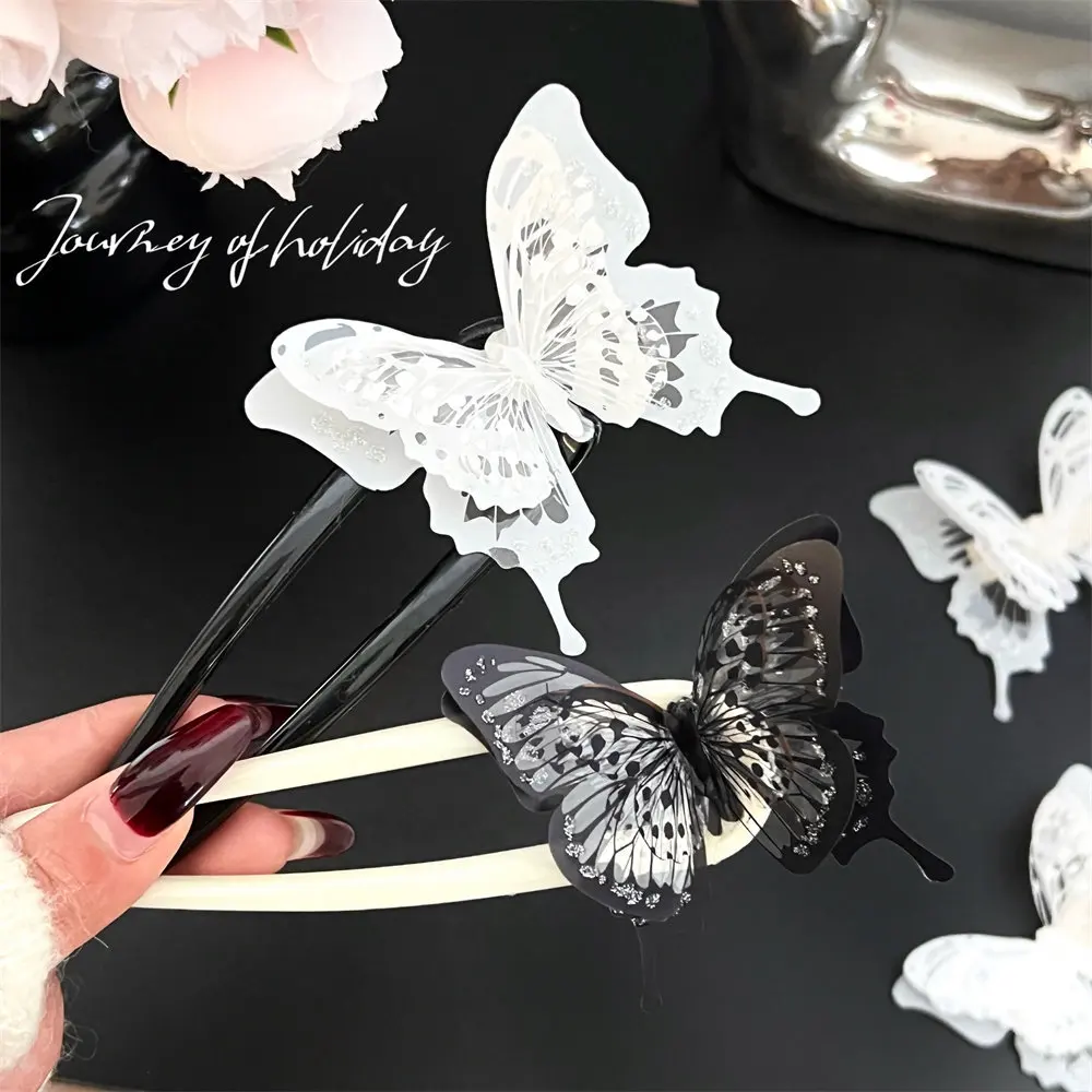 2Pcs Super Immortal Stereoscopic Butterfly Hairpin Fashionable niche New Chinese style Girl Style Plate Hairpin