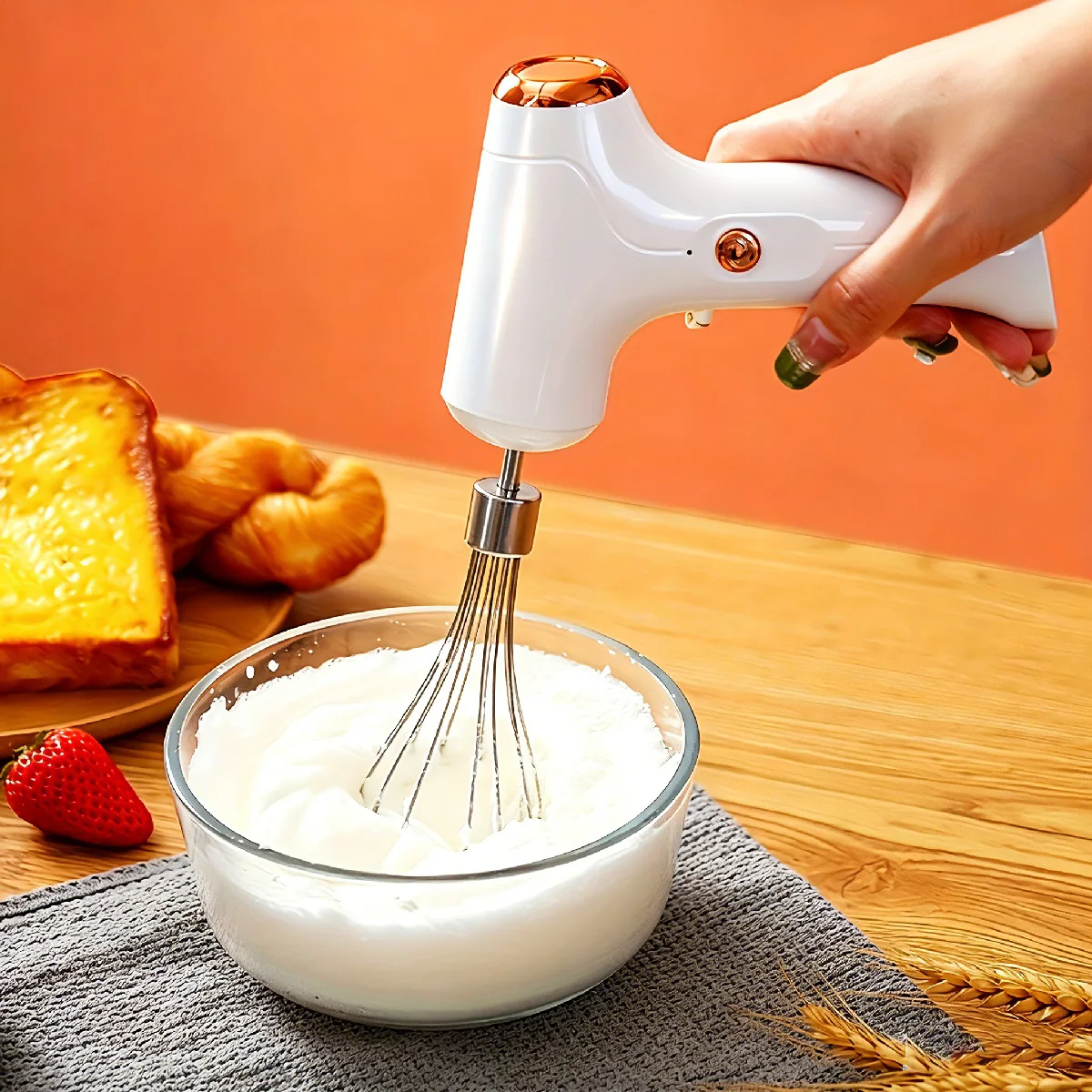 Rechargeable Electric Egg Beater, Wireless Handheld Mixer,  Mini Whisk for Baking Cake Cream