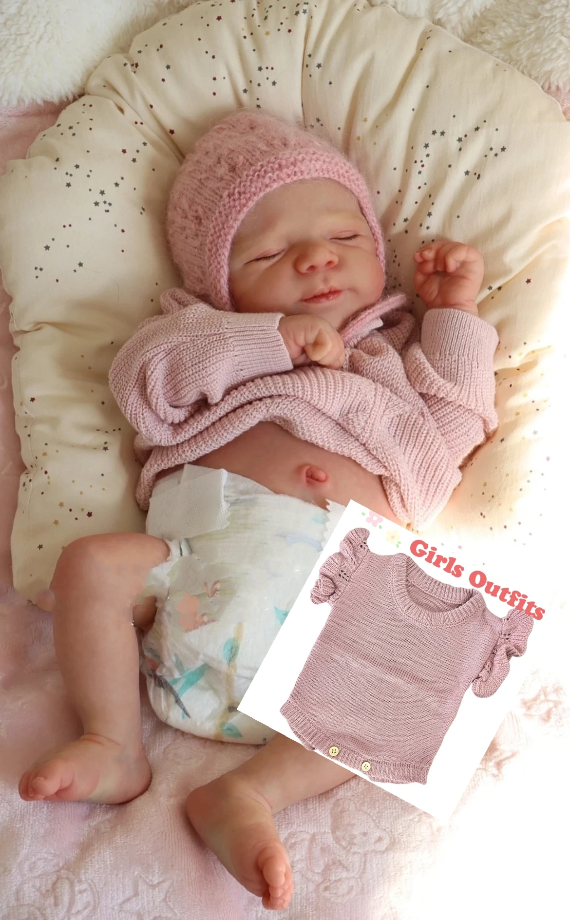 18-20Inch Cuddly Full Body Soft Viny Pascale Bebe Reborn Girl With Painted Hair Handmade Lifelike Realistic Reborn Baby Girl