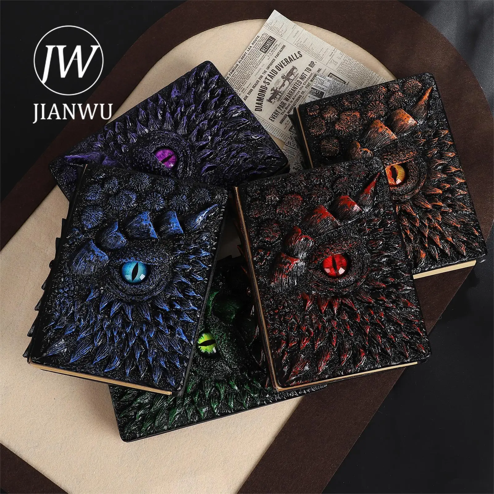 JIANWU A5 Dragon Book Series Vintage Dark Eyes Resin Blank Inner Pages Material Notebook Creative Student Supplies Stationery