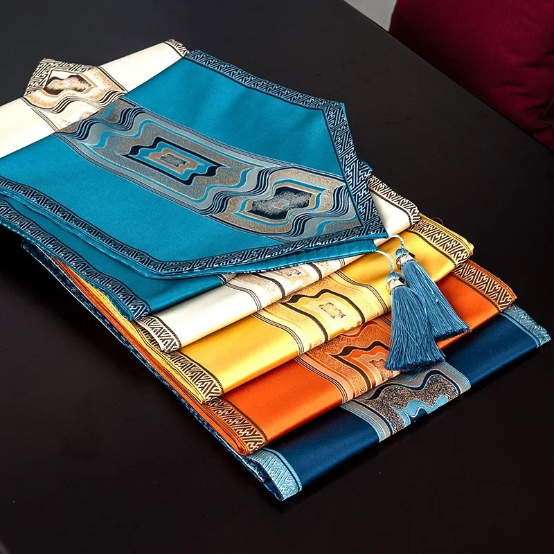 New Chinese Dining Table Flag Living Room Tea Table Runner Cushion Cloth Living Room Decor TV Counter Tea Tables Long Tablecloth