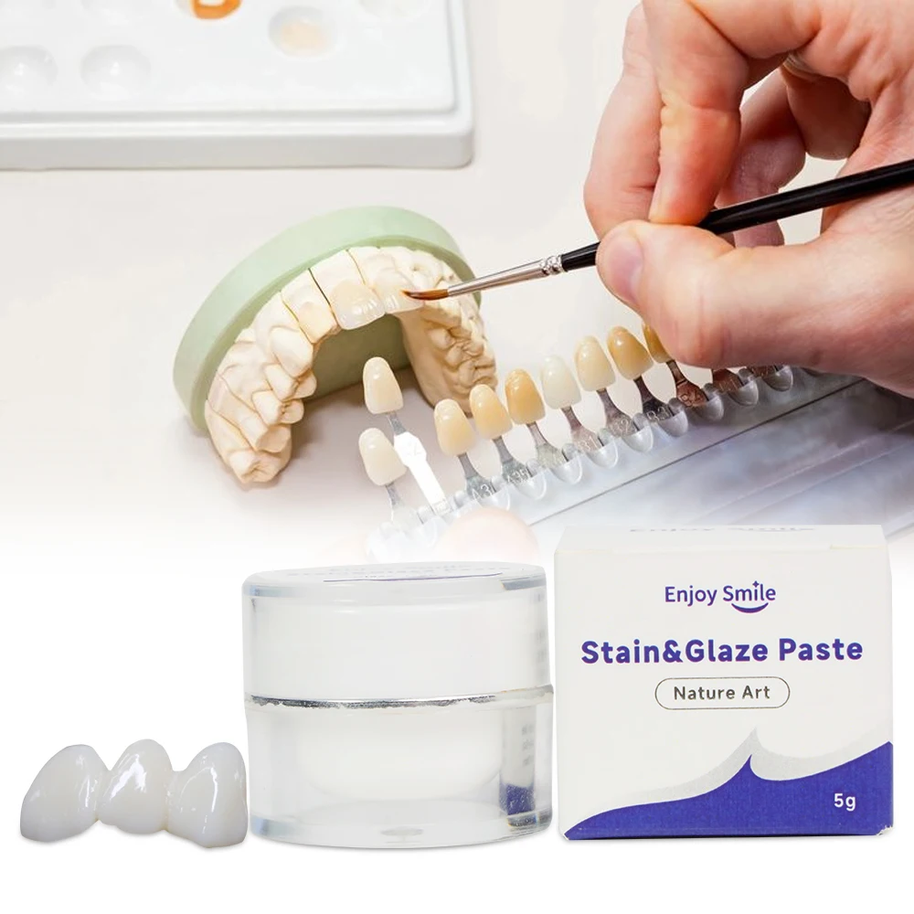 

Enjoysmile Dental Glaze Paste Universal Porcelain Stain for Dental Lab Zirconia Lithium Disilicate Ceramic Glass Crown Glazing5g