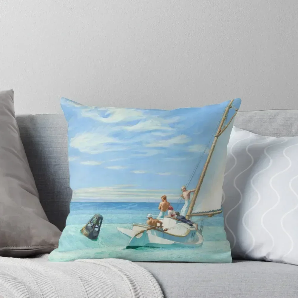 Edward Hopper Ground Swell 1939 Painting Sailing Boats Sails Throw Pillow Decorative Sofa Cushions Sofa Cushions pillow