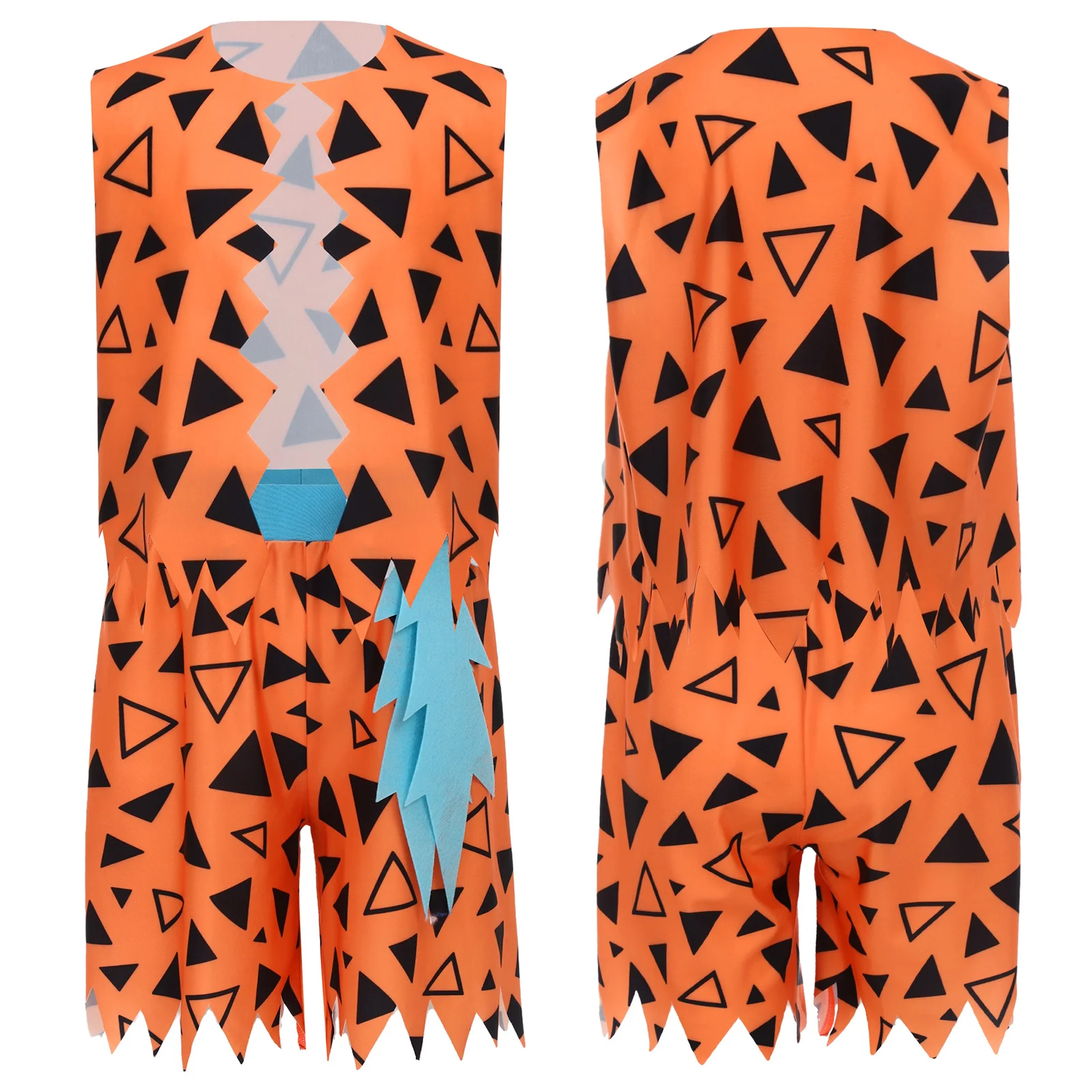 

Костюм для косплея Flintstone Cavemen Primitive Man Tribe для мальчиков, жилет с принтом каменного века, 3D шорты с декором из костей для тематической вечеринки на Хэллоуин