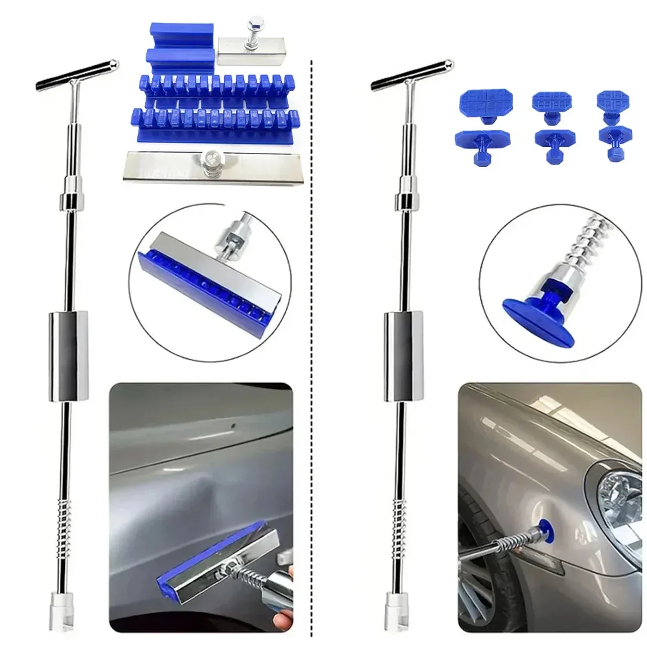 Car Dent Remover Repair Tools Paintless Slide Hammer T-bar Dent Puller Suction Cup Dent Puller for Auto Body Hail Damage