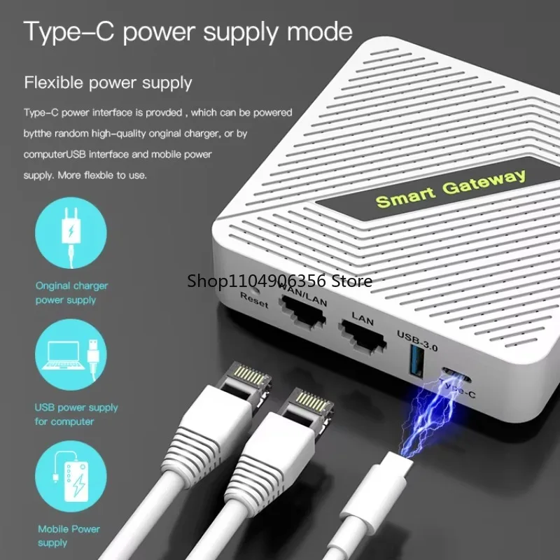 لـ Starlink - متوافق مع Type-C قابل لإعادة الشحن AX1800 Mini Portable VPN Wireless Wifi6 Wifi 6 OpenVPN Router للخارجية #4