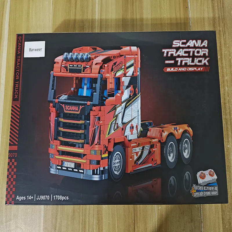 BARWEER JJ9070 Technical Tractor Truck Building Blocks MOC Technical Brick Toys Children's Assembling Toys Adult