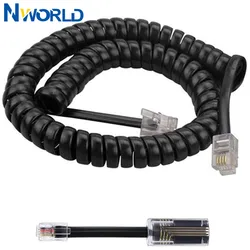 RJ9 Telephone Handset Cord 6Ft/1.85m Curved Telephone Landline Phone Handset Handle Line Cable and Telephone Cord Detangler