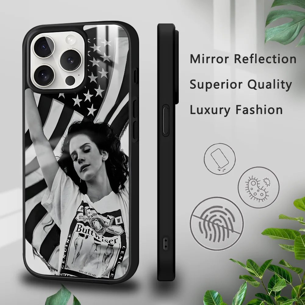 L-Lana D-Del Reys Singer Kraft Phone Case For iPhone 16 15 14 13 12 11 Pro Xs Max Mini Plus Celulares Hard Funda