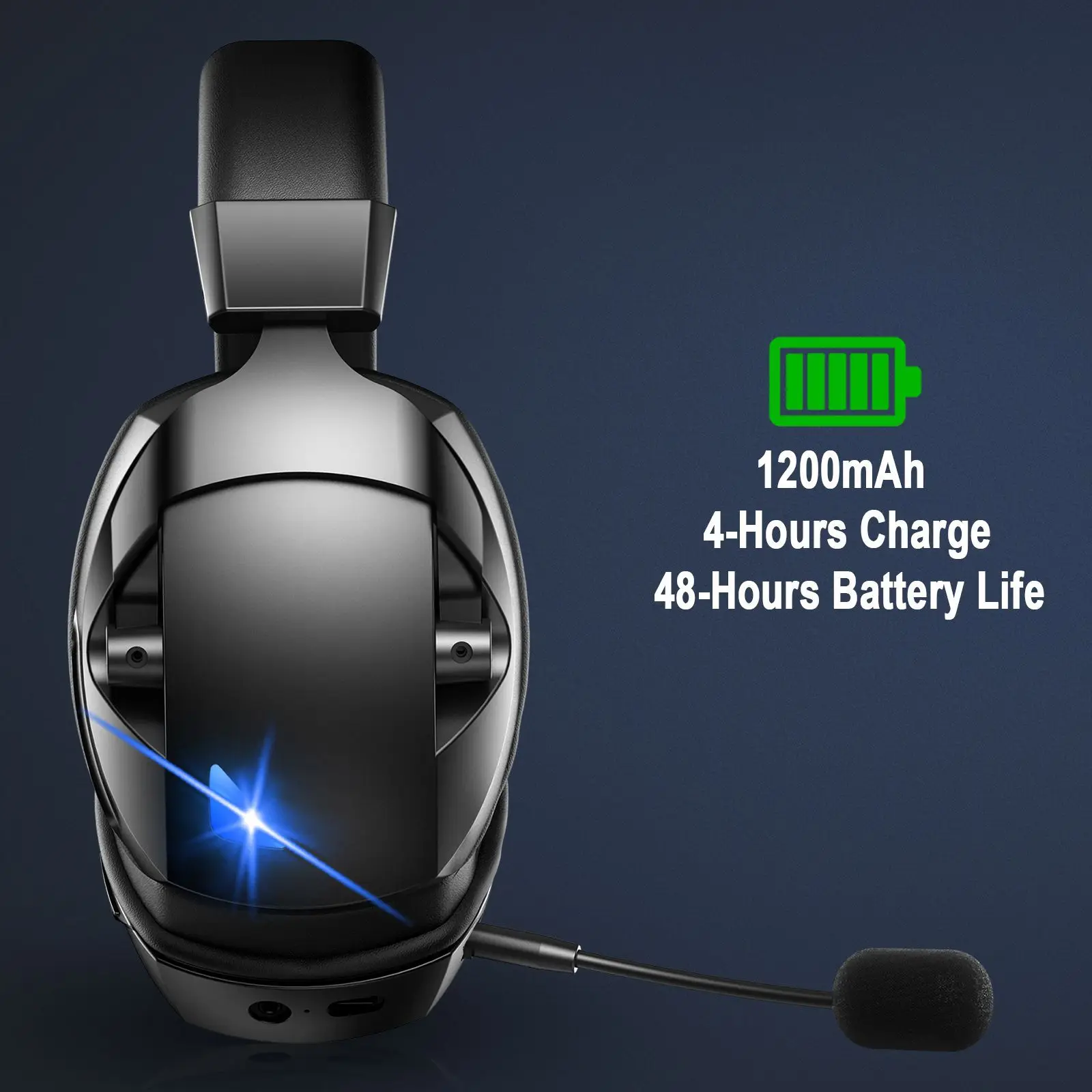 سماعة ألعاب لاسلكية مع ميكروفون لإلغاء الضوضاء قابل للفصل، مقبس سلكي 2.4G Bluetooth-USB-3.5mm 3 أوضاع للأجهزة المتعددة