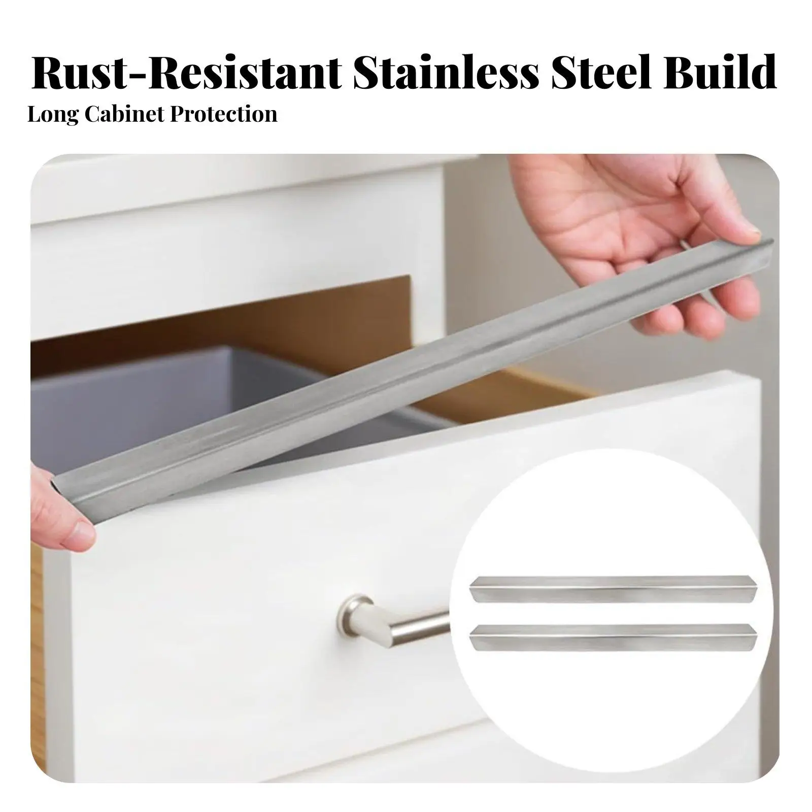 Kitchen Cabinet Edge Protectors Stainless Steel Door Guard Adhesive Banding for Wooden Furniture