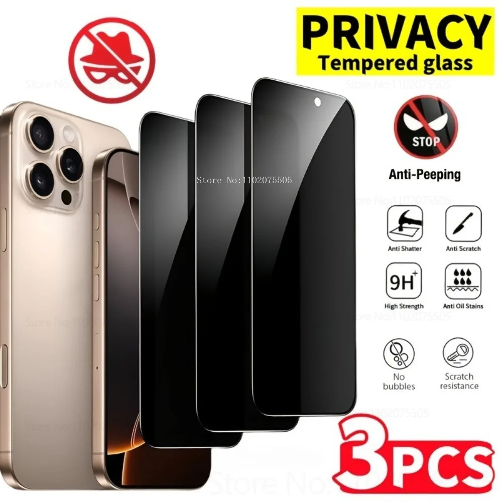 

Защитная пленка из закаленного стекла для iPhone 14 15 Promax 16E 12 11 13 Promax 14 Plus 17 Promax 16 Plus, 3 шт., противоскопическая пленка