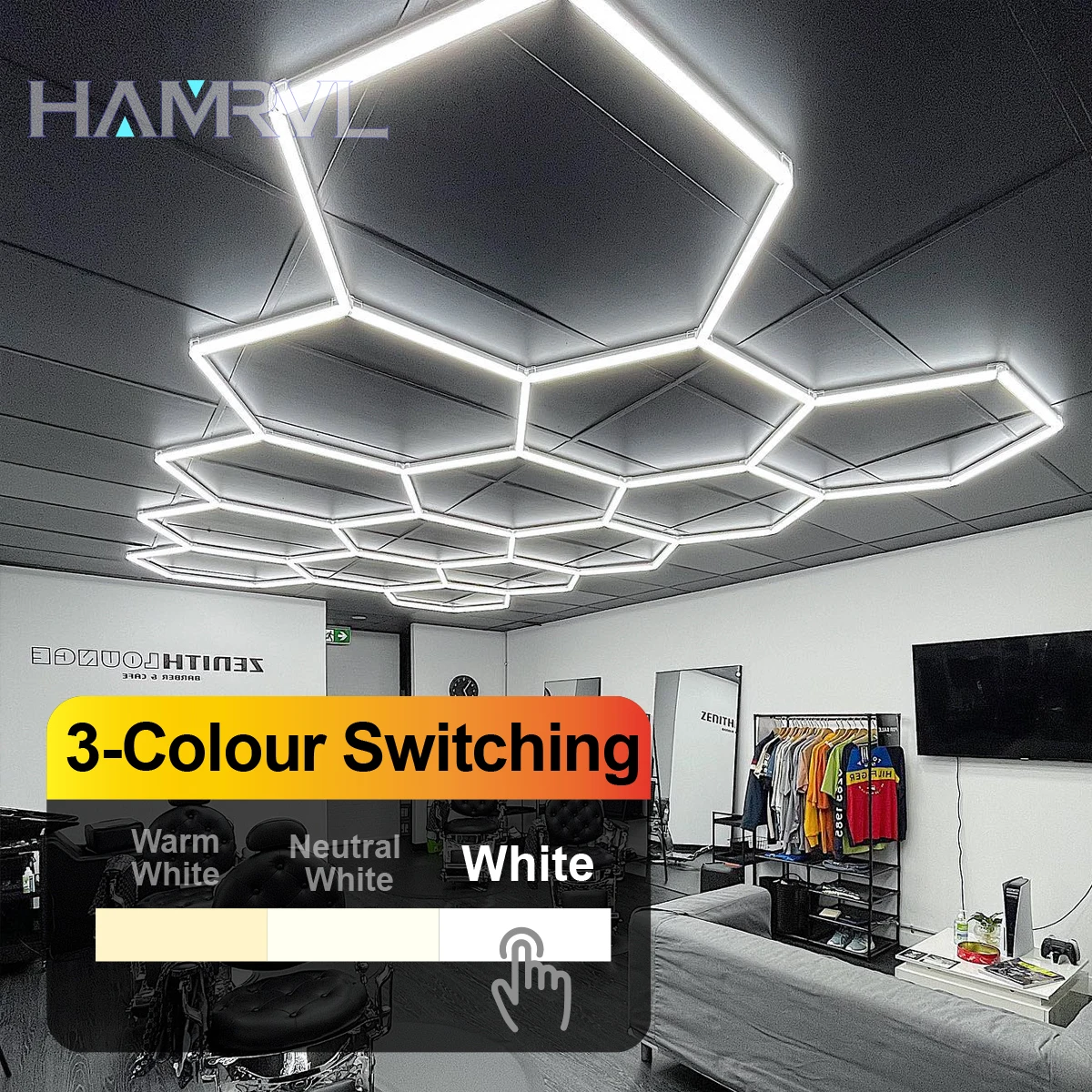 led lights hexagon led garage Barbershop Honeycomb Light 110V-240V Led Tube Lighting Barber Shop Living room Detailing Lighting