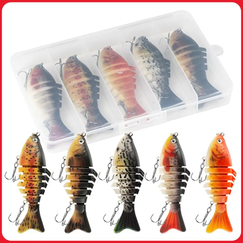 

5PCS Multi Jointed Swimbait Lifelike Swimbait Bionic Crankbait Tackle 7 Segments Flexible Fish Bait Pike Carp Fishing Tools