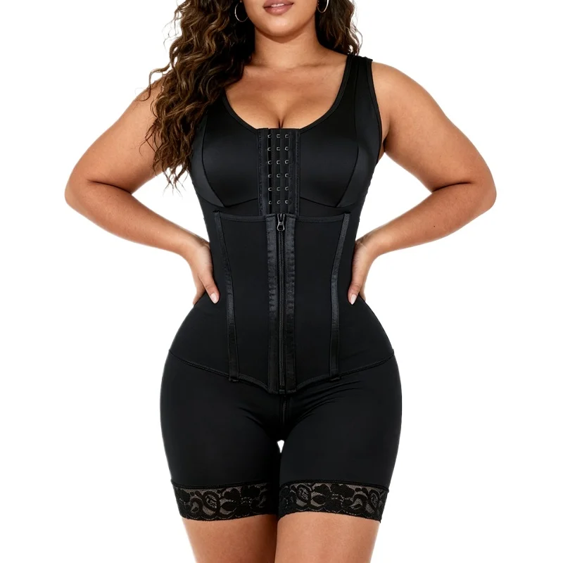 

Женское корректирующее белье для утяжки живота, сильная компрессия, корсет для талии, боди для свадебного платья, регулируемые бретели, молния в промежности