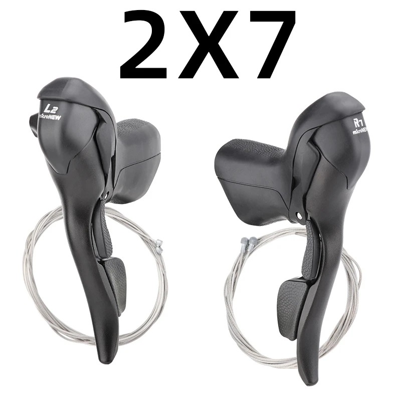 MicroNEW Racefiets Shifter 3x7 3x8 3x9 3x10 Speed remhendels Fiets 2x7 2x8 2x9 2x10 Speed Voorderailleur Voor Shimano