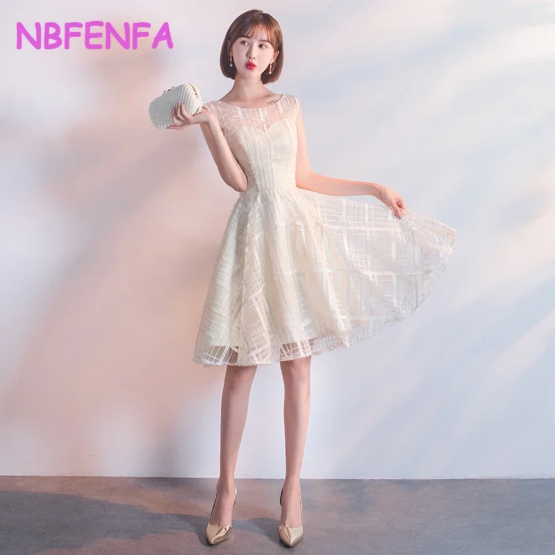 

NBFENFA Bridesmaid Dress Short Female 2024 Evening Dresses New Korean Style Sisters Dress Small Prom Formal Elegant Dress