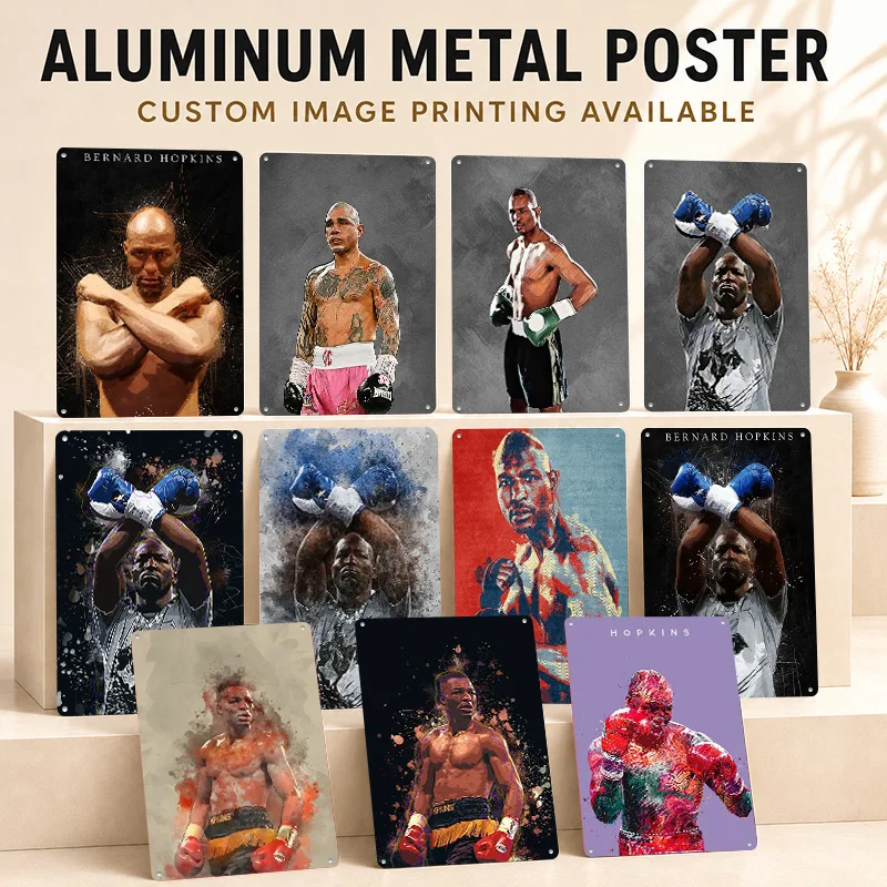 Bernard Hopkins Textured Posters Personalized Aluminum Metal Sign Premium Ring Legend Tribute Wall Art Ideal In Training Studio