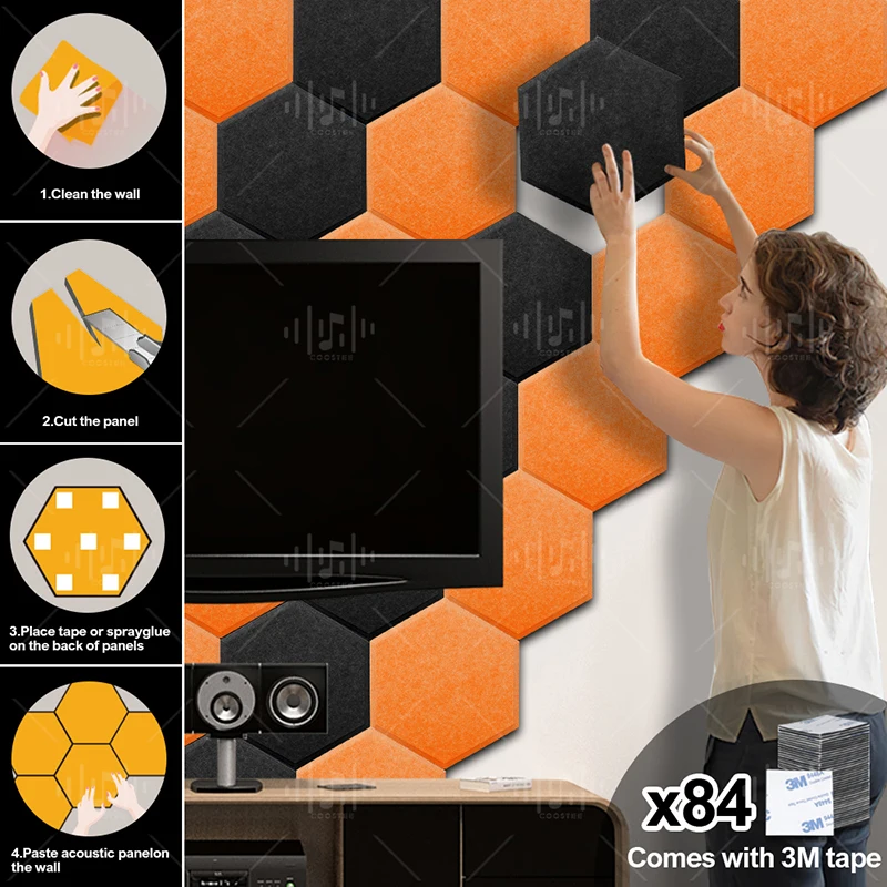 Imagem -06 - Painel Acústico de Isolamento do Teto Home Studio Sound Absorbing Wall Stickers Ktv Acoustic Stickers Vedação da Porta 12 Pcs