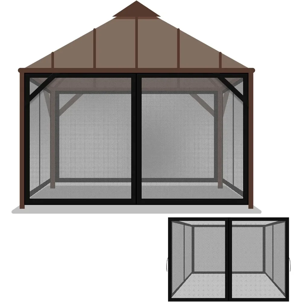 Universal Mosquito Net Substituição para Pátio Gazebo, Substituição Canopy, Camping, 4 Painel