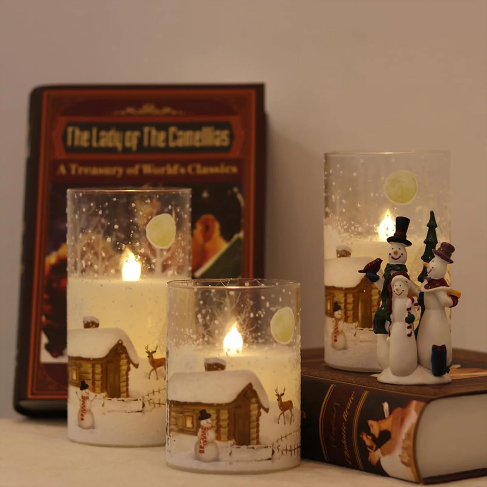 Battery Operated Flameless Candles Safe to Use Flickering LED Pillar Candles for Friend Family Neighbors Gift