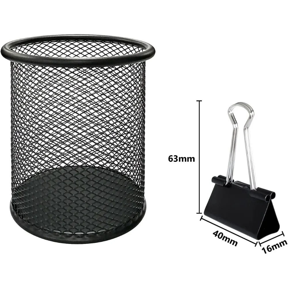 24-حزمة من مشابك التثبيت الكبيرة باللون الأسود مقاس 1.6 بوصة، سعة 0.7 بوصة، للاستخدام المكتبي