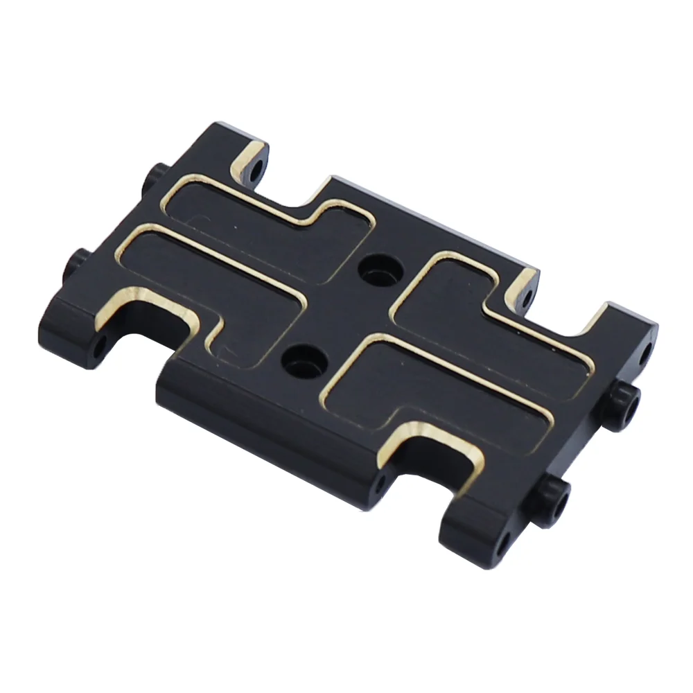 Black Coating Brass Skid Plate Girder Side Frame Chassis Rails Front Rear Body Post Mounts For AXIAL AX24 1/24 RC Car Parts