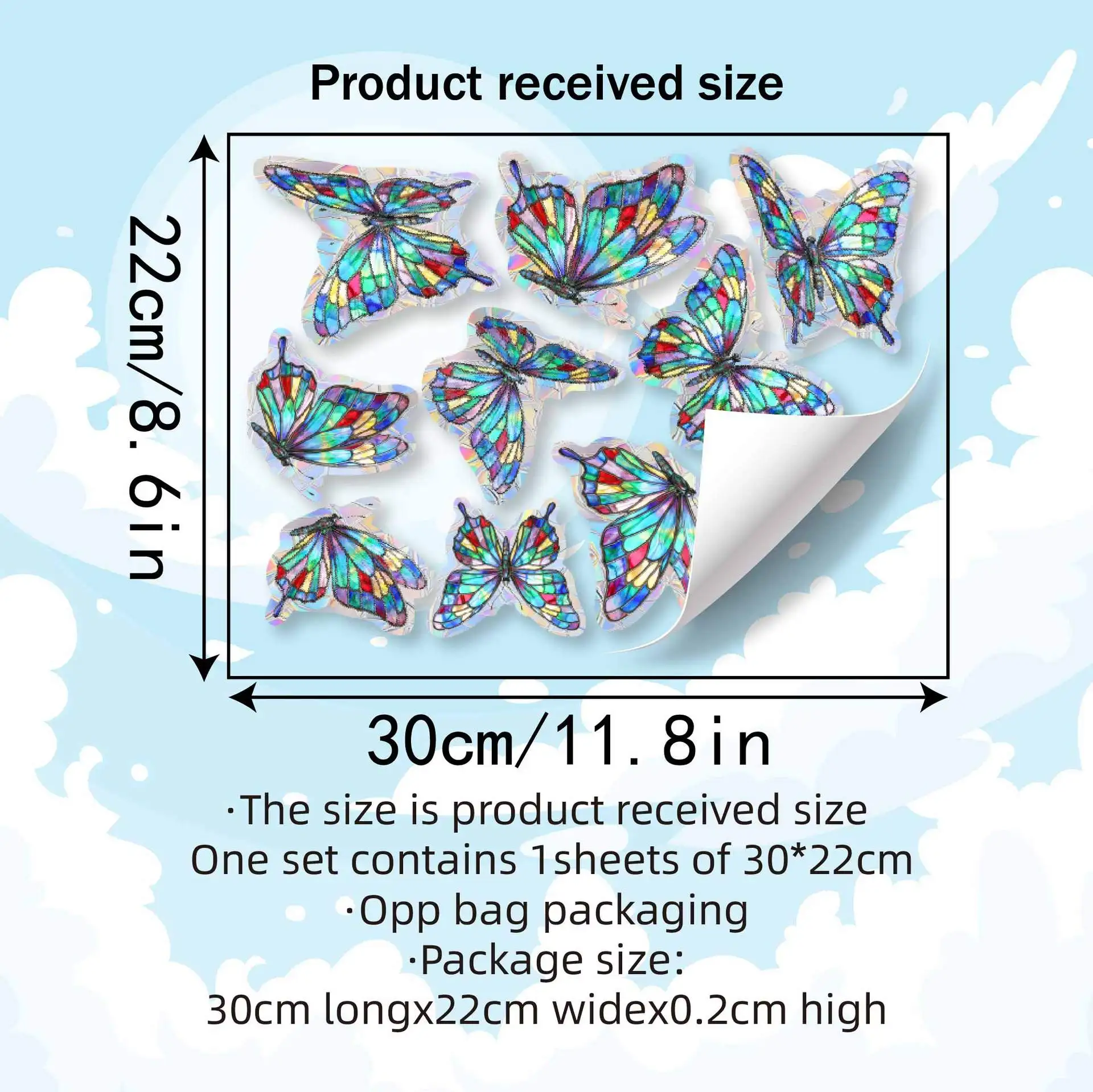 Butterfly Sun Catcher Window Sticker Rainbow Prism Glass Wall Sticker Kids Room Home Decoration Suncatcher Electrostatic Sticker - view 2