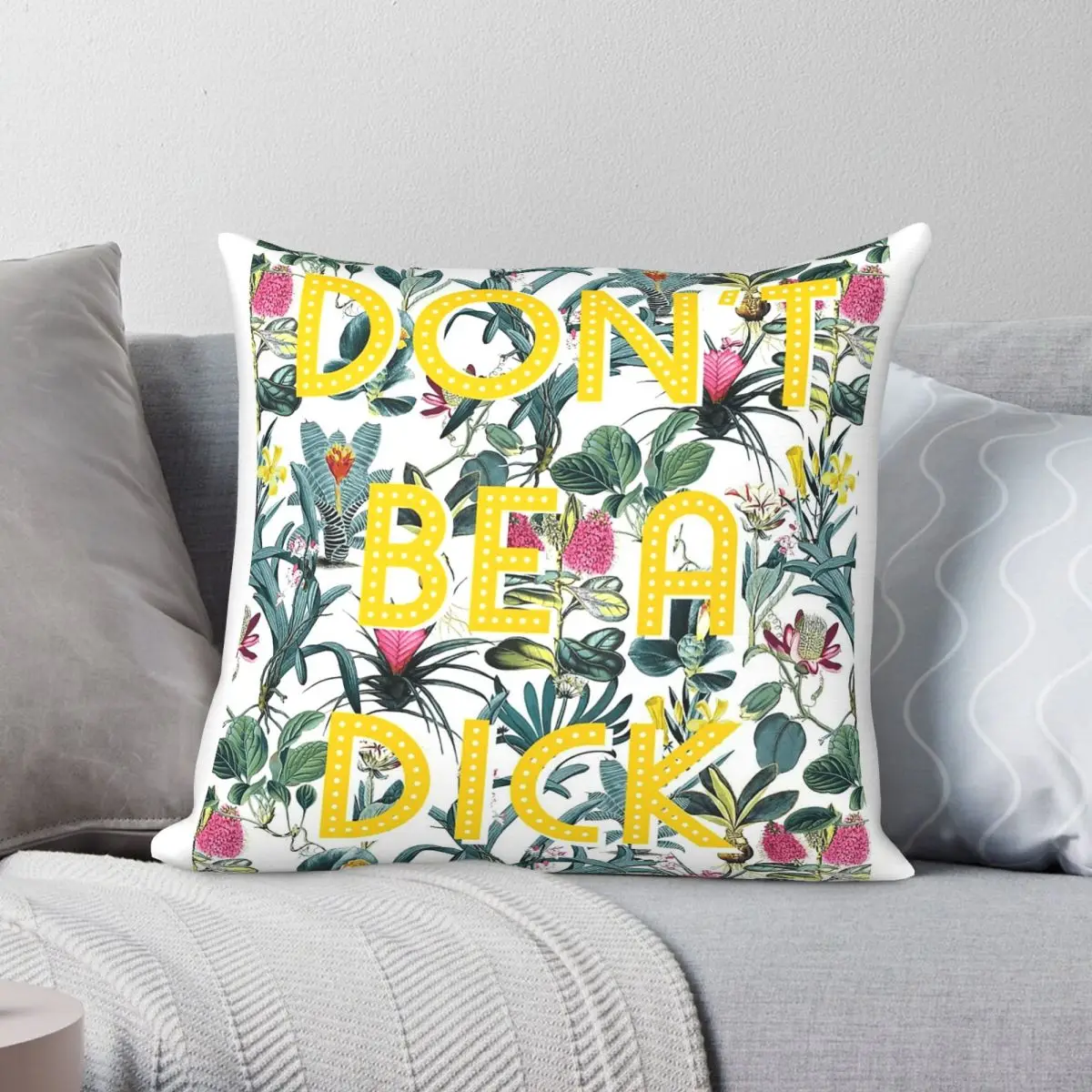 Don't Be A Dick Square Pillowcase Polyester Linen Velvet Creative Zip Decorative Pillow Case Home Cushion Cover 45x45