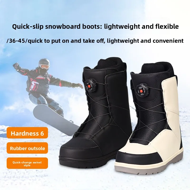 Winter Snowboard Ski Boots Waterproof Warm Lining Comfortable Supportive Lace Up Fastening Outdoor Sports Snow Skiing Shoes