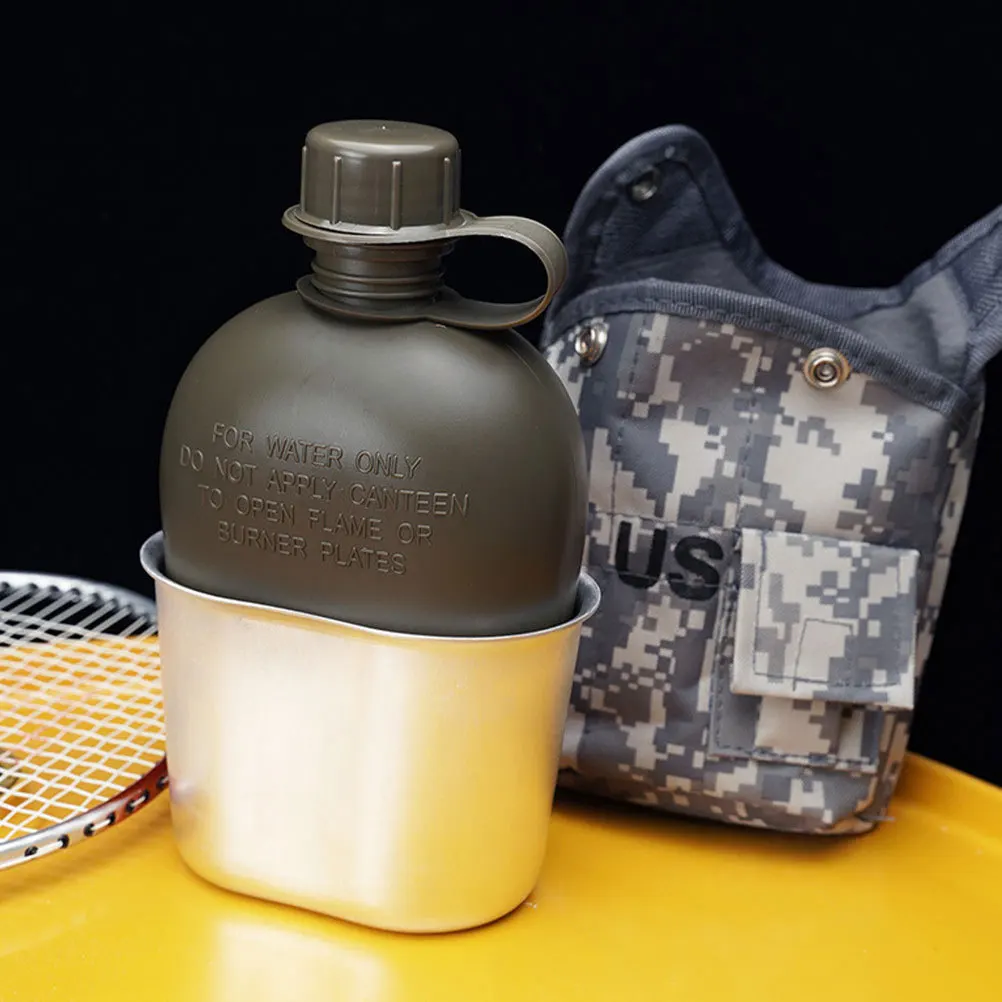 

1 set 1 Set Camouflage Military Canteen Bottle Food Grade Leakproof Water Container For Camping Hiking Hunting Survival Gear