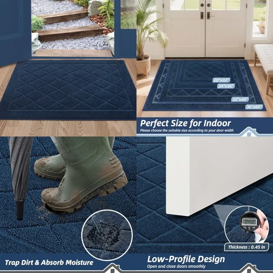 

Dirt Trapper Door Mat, Doormat Non-Slip Entryway Rugs Washable, Dog Door Mat Stain Resistant and Absorbent Welcome Floor Mat fo