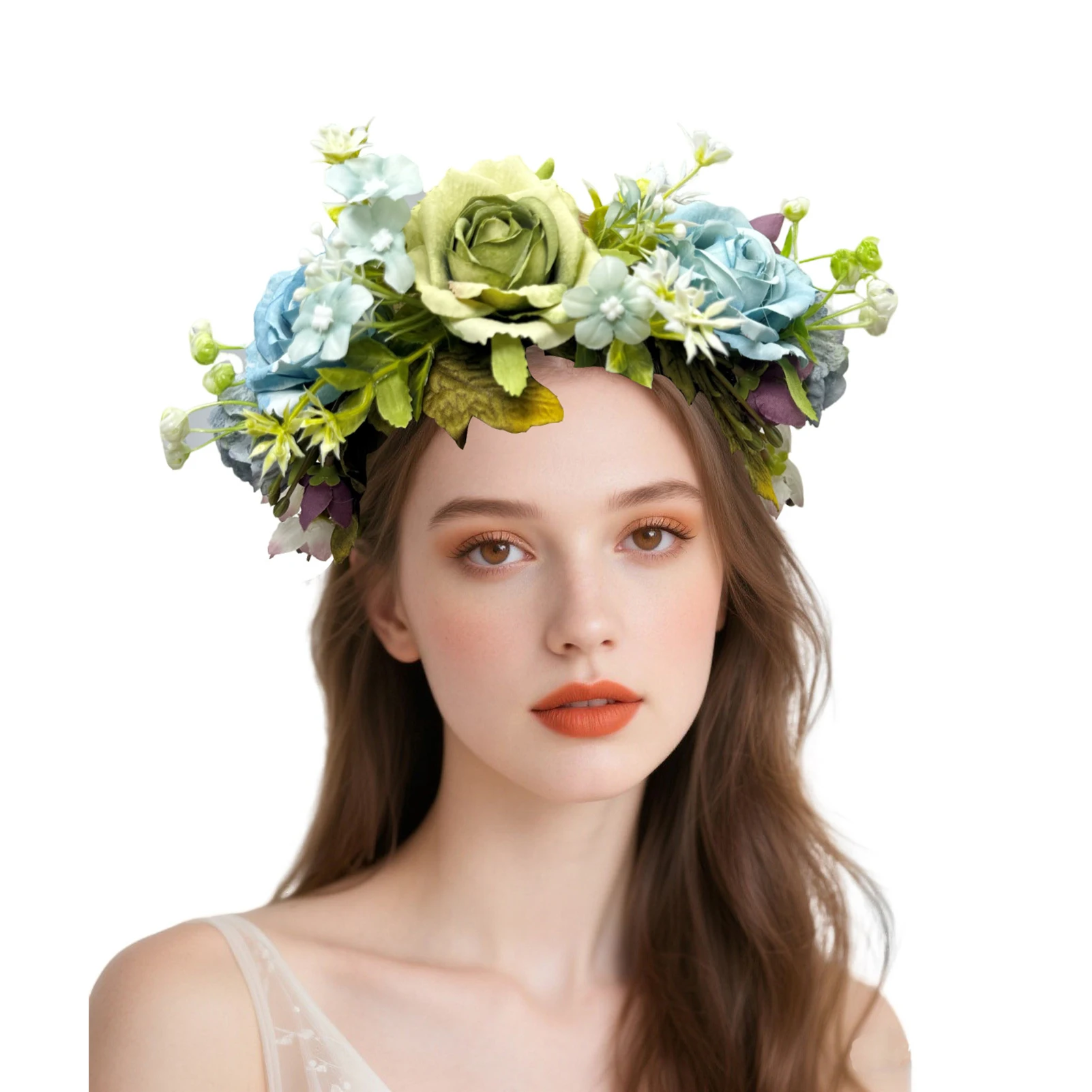 

Girl Flower Wreaths Garland Crown Diadem Wedding Baroque Hairband hair flower Crown Bridal Headband Fairy Princess Hair Tiaras