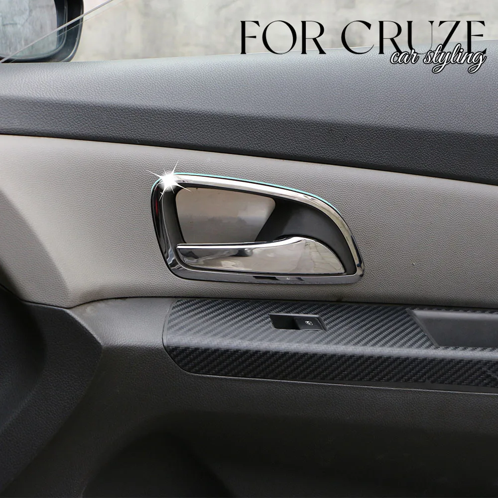 Stainless Steel Interior Door Handle Cover Trim Sticker Fit for Chevrolet Cruze 2009 - 2012 2013 2014 2015 Sedan Hatchback 4PCS