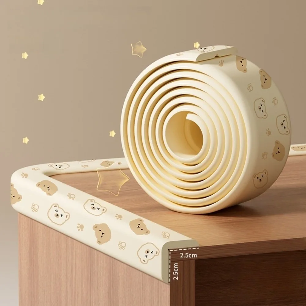 

New NBR Anti-collision Strip 8mm Thicken Traceless Edge Corner Protector Cartoon Bear Soft Desk Corner Strip Home Protection