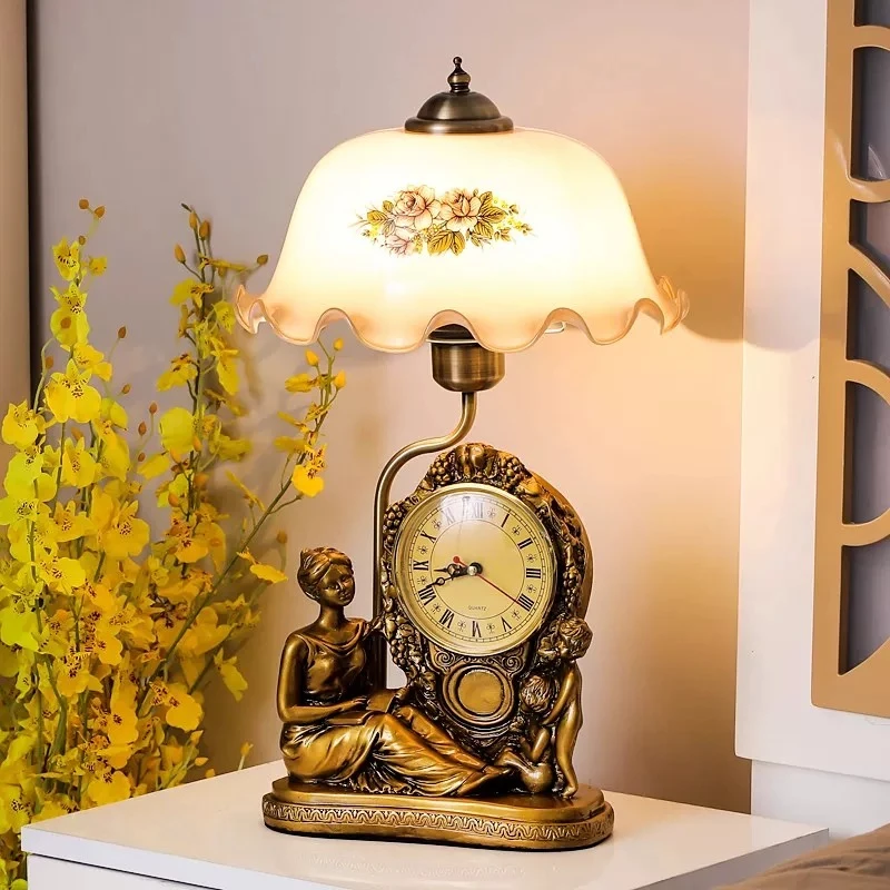 European Designer LED Floor Lamps Clock Table Lamps Living Room Study Bedside Table Bar Counter Home Decoration Lighting Fixture