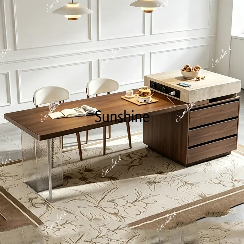 Nordic Design Dining Table Brown Space Extendable Space Saving Dining Table Lounges Solid Wood Mesa Comedor Furniture Home