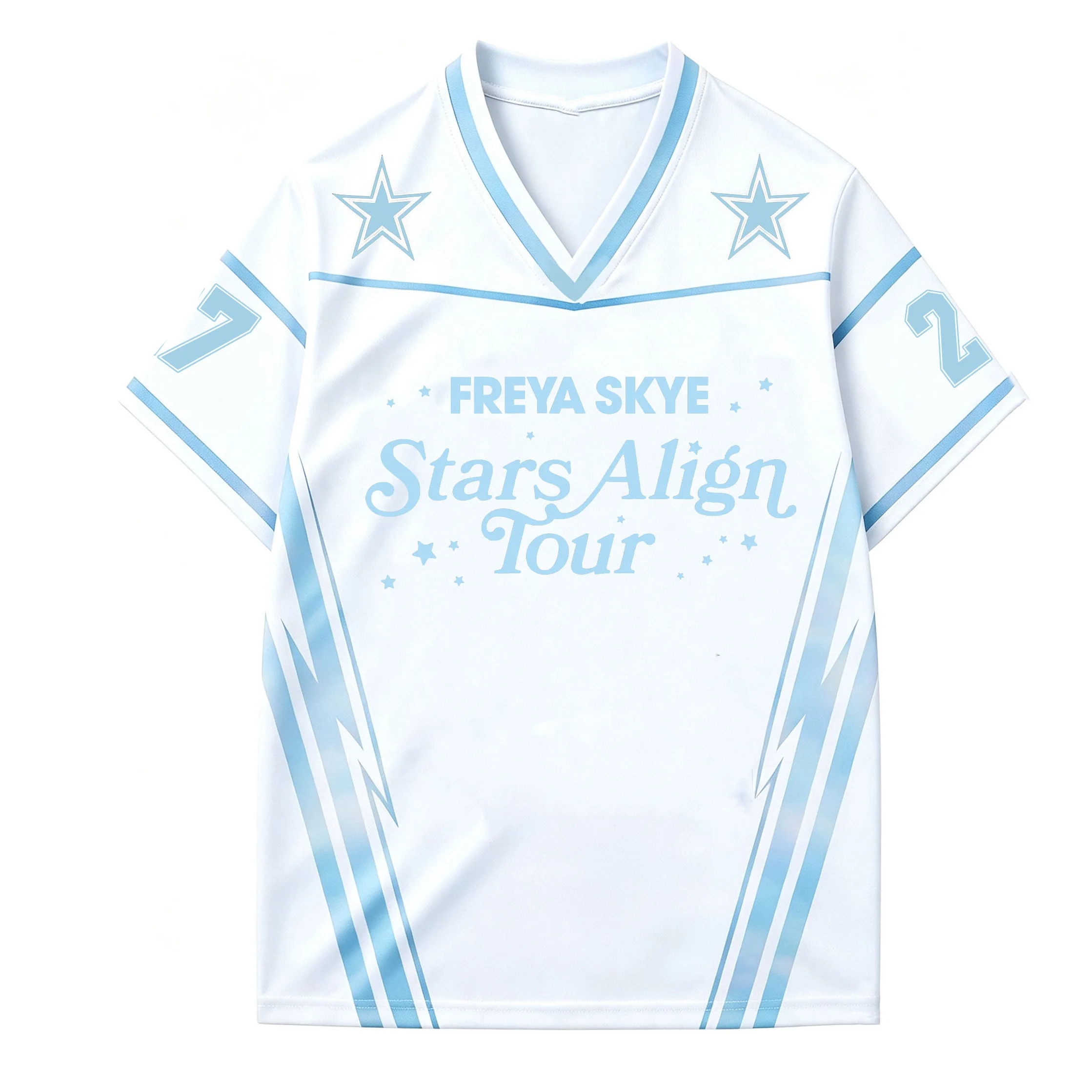 Freya Skye Star Align Tour 2027 Mesh Jersey Unisex V Neck Short Sleeve 3D Print Fan Support Concert Streetwear Breathable Tshirt