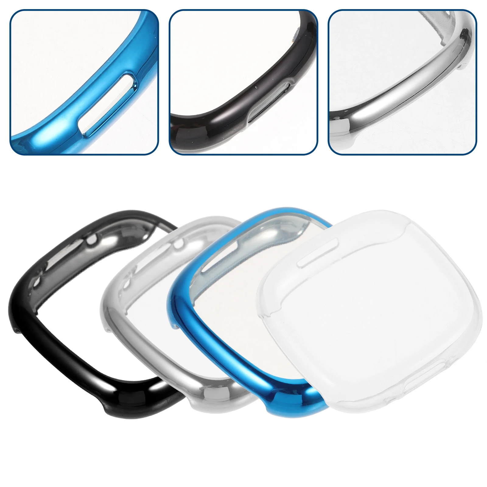 

4Pcs Tpu Transparent Watch Case Protective Scratch Resistant Cover for Versa4 Screen Watch Screen Cover